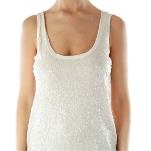 NWOT LOFT Cream Sequined Tank Size S